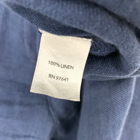 J. Jill Straight Leg 100% Linen Pants Womens Size 4 Tall Blue Loose Fit Trouser - Picture 6 of 6